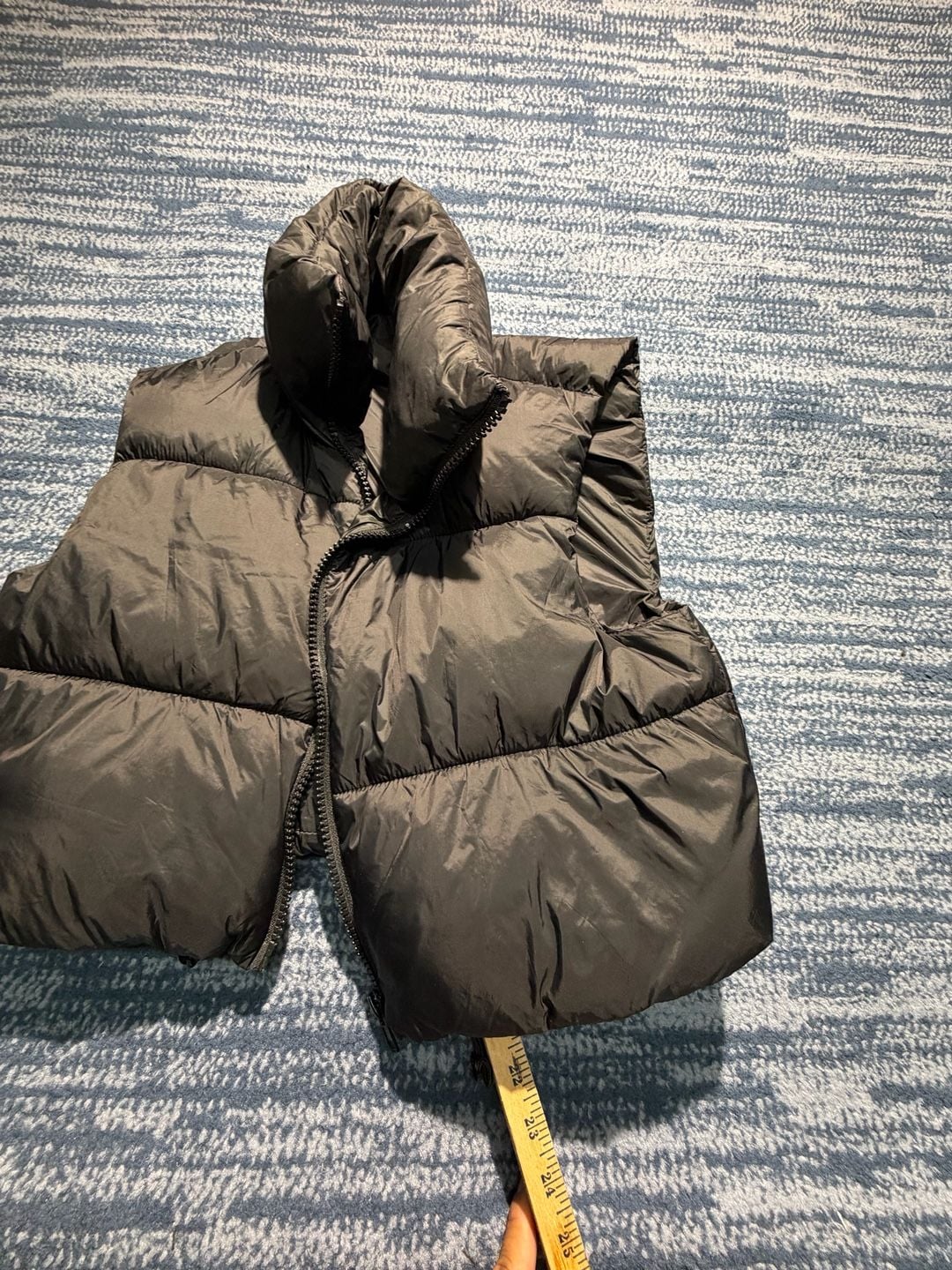 Unbranded Puffer Vest Black Polyester Stand Collar 3