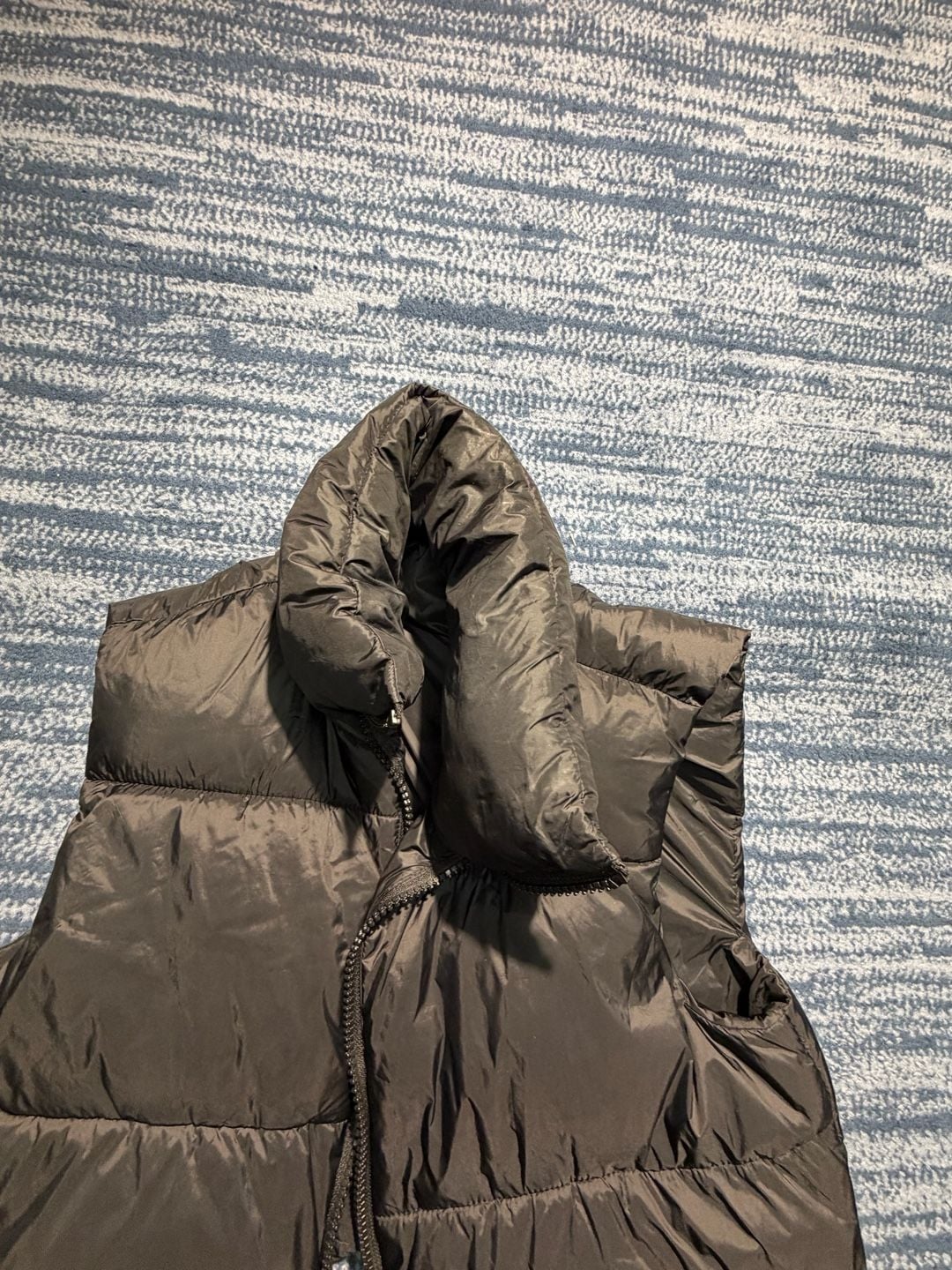 Unbranded Puffer Vest Black Polyester Stand Collar 6