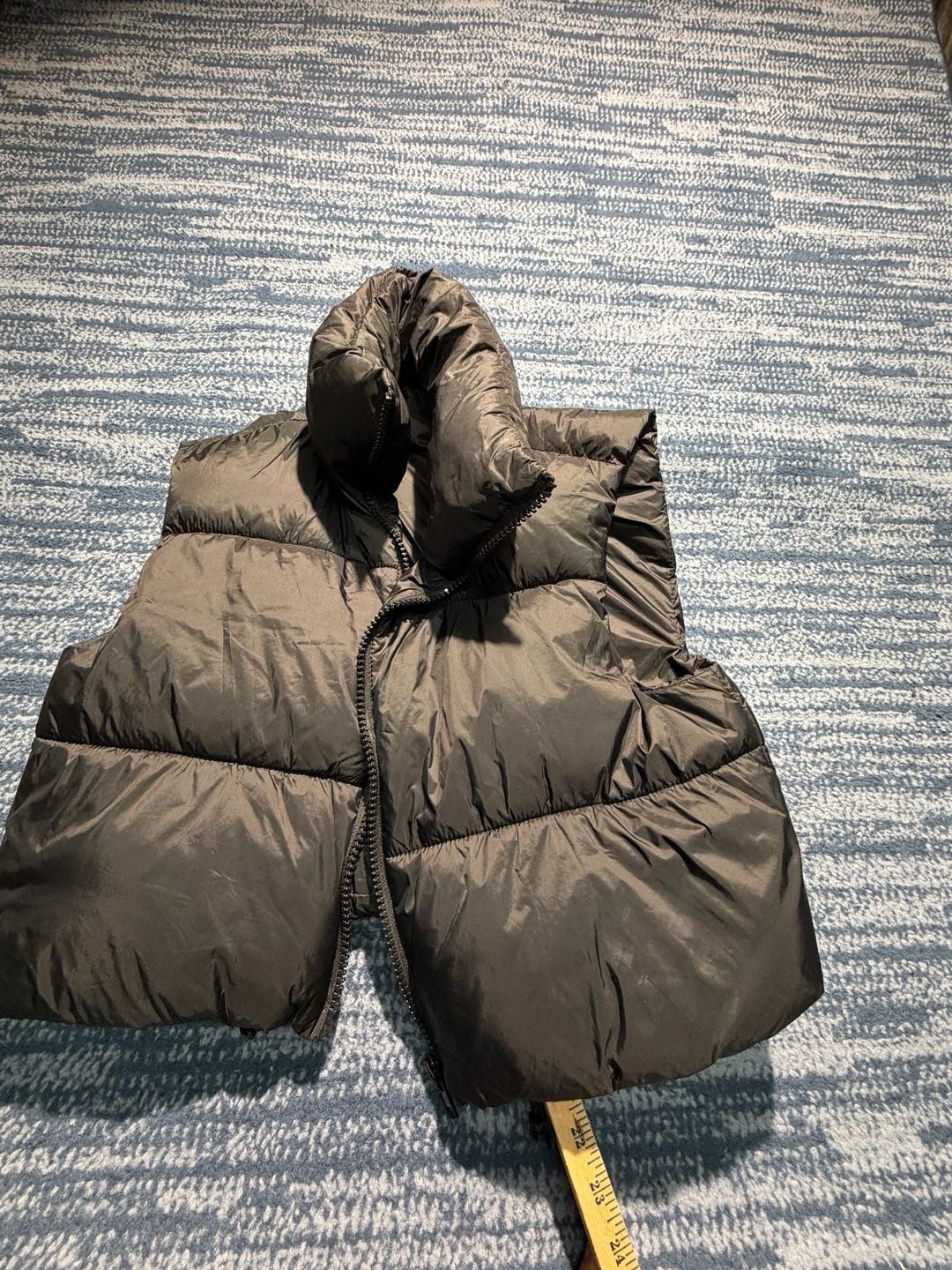 Unbranded Puffer Vest Black Polyester Stand Collar 7