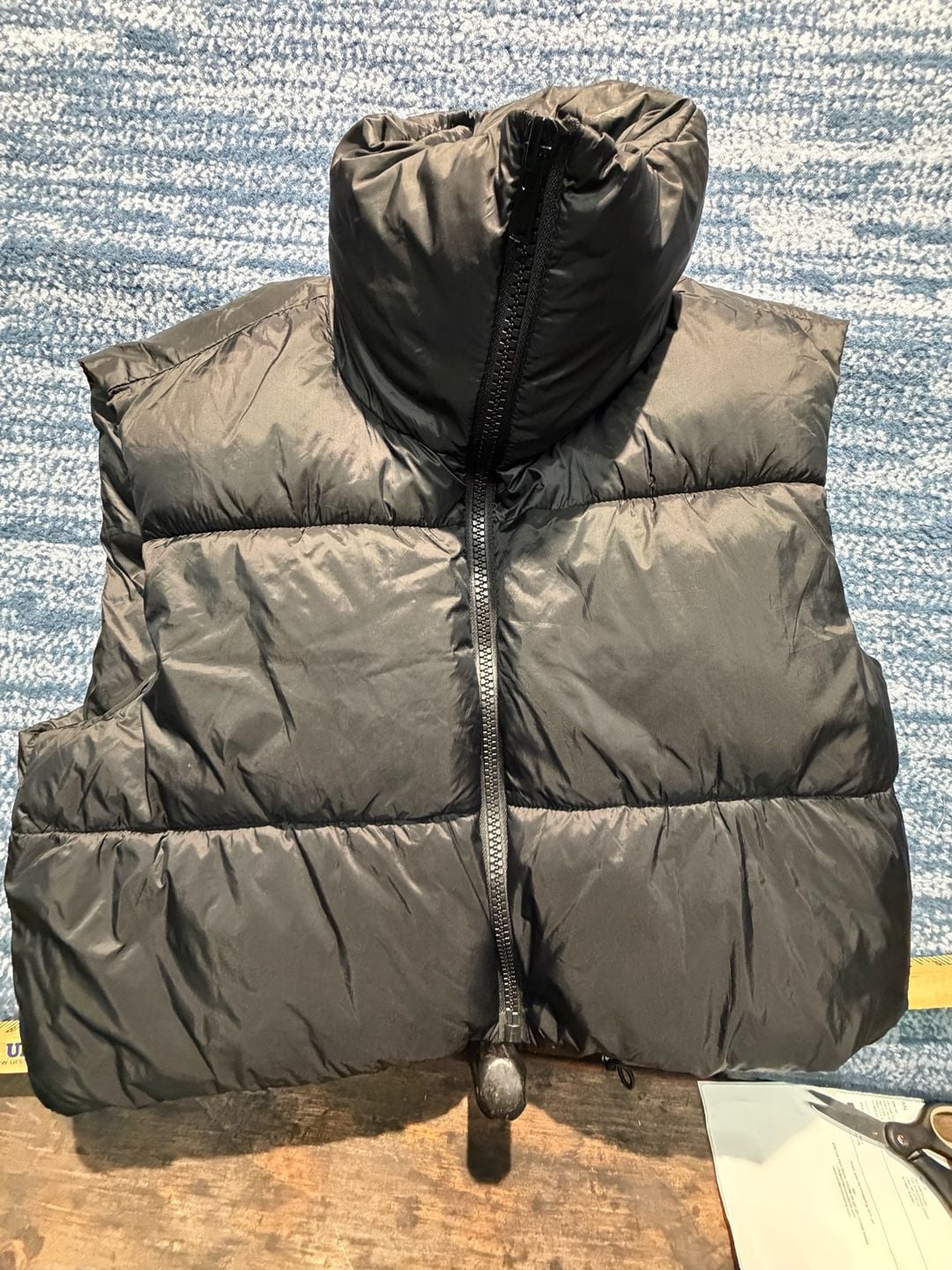 Unbranded Puffer Vest Black Polyester Stand Collar 10
