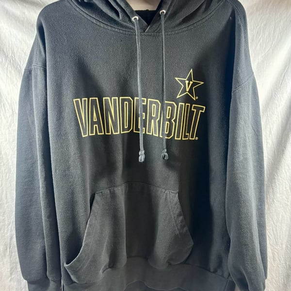 MV Sport Vanderbilt Hoodie Size L Black Pullover Sweatshirt