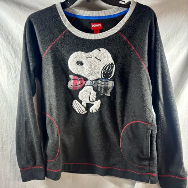 Peanuts Snoopy Fleece Sweatshirt Size M Black