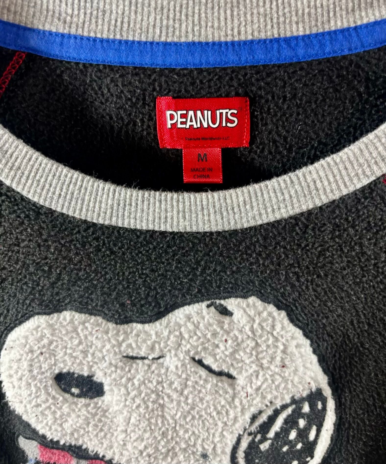 Peanuts Snoopy Fleece Sweatshirt Size M Black 3