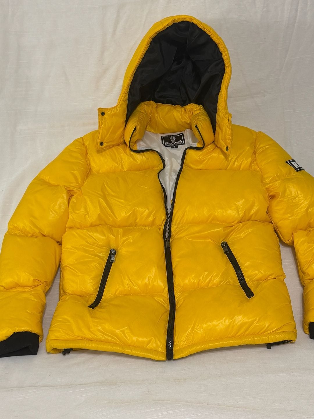 Rebel Minds Puffer Jacket Size S Yellow Hooded 2
