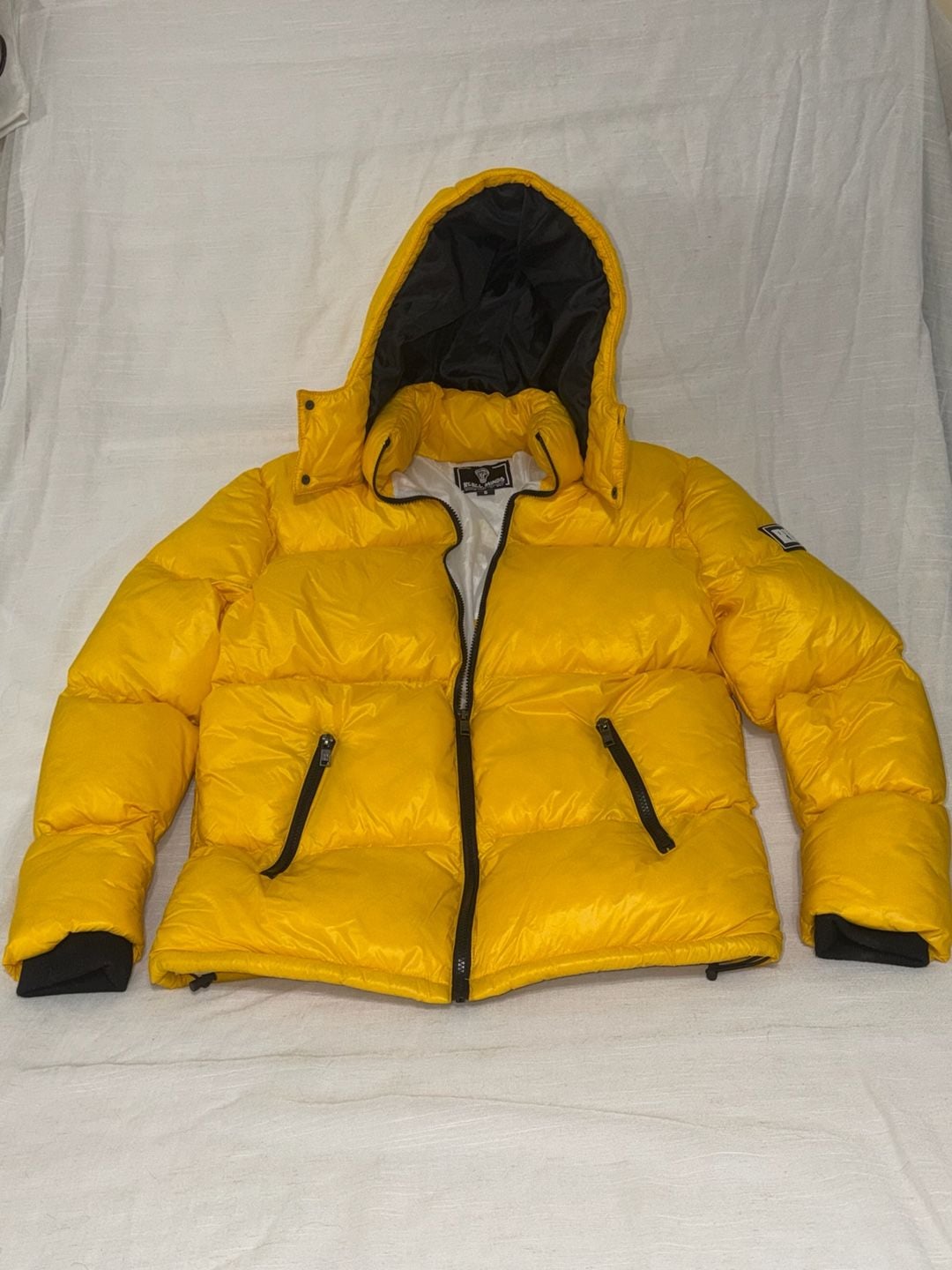 Rebel Minds Puffer Jacket Size S Yellow Hooded 3