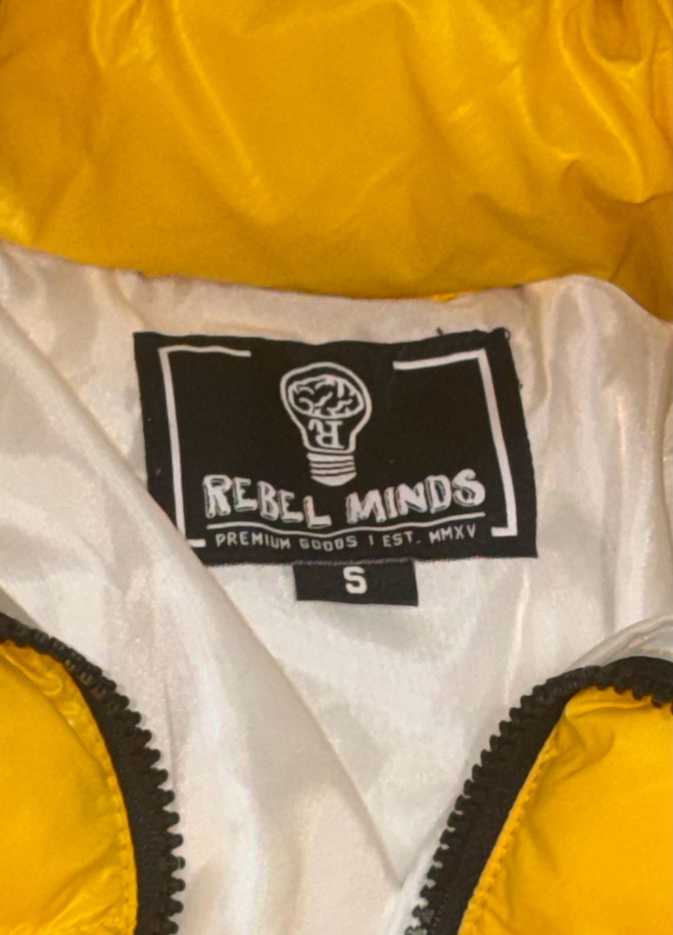 Rebel Minds Puffer Jacket Size S Yellow Hooded 4