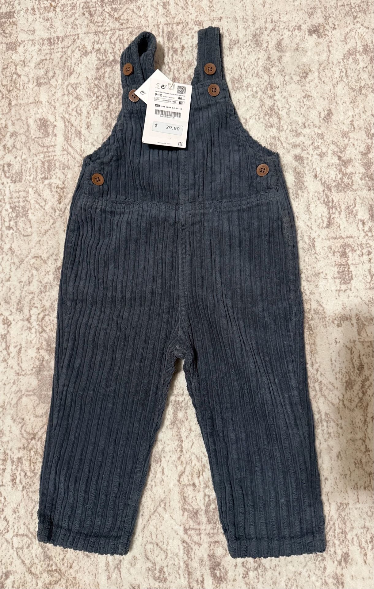 Size 9-12m Zara Textured Overalls Corduroy 2