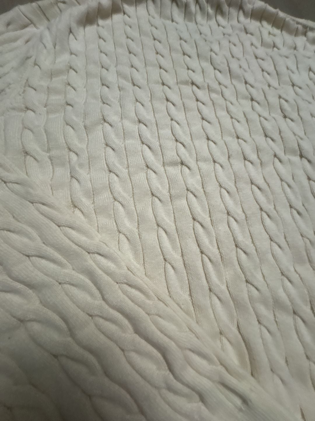 J.Crew Cable Knit Cotton Crewneck Sweater Size XL Cream Pullover 5
