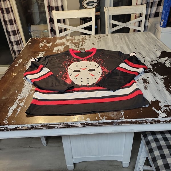 Friday The 13th Jason Hockey Jersey Size L Voorhees 13 Black