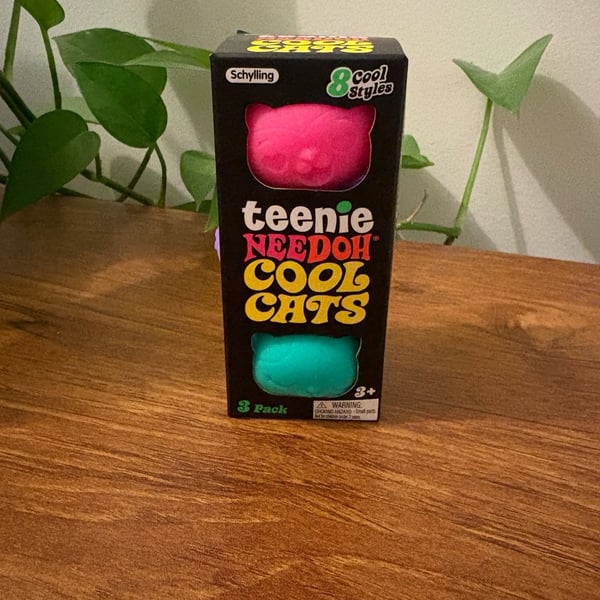 Schylling Teenie NeeDoh Cool Cats 3-Pack Fidget Toy New in Box