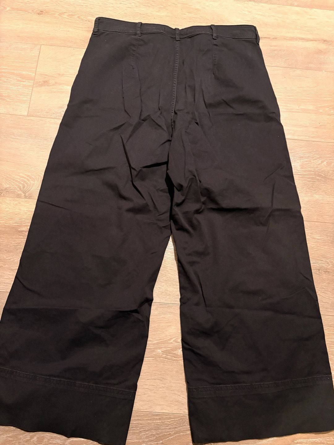 Everlane Wide Leg Trousers Size 12 Black Cotton Crop Pants 5