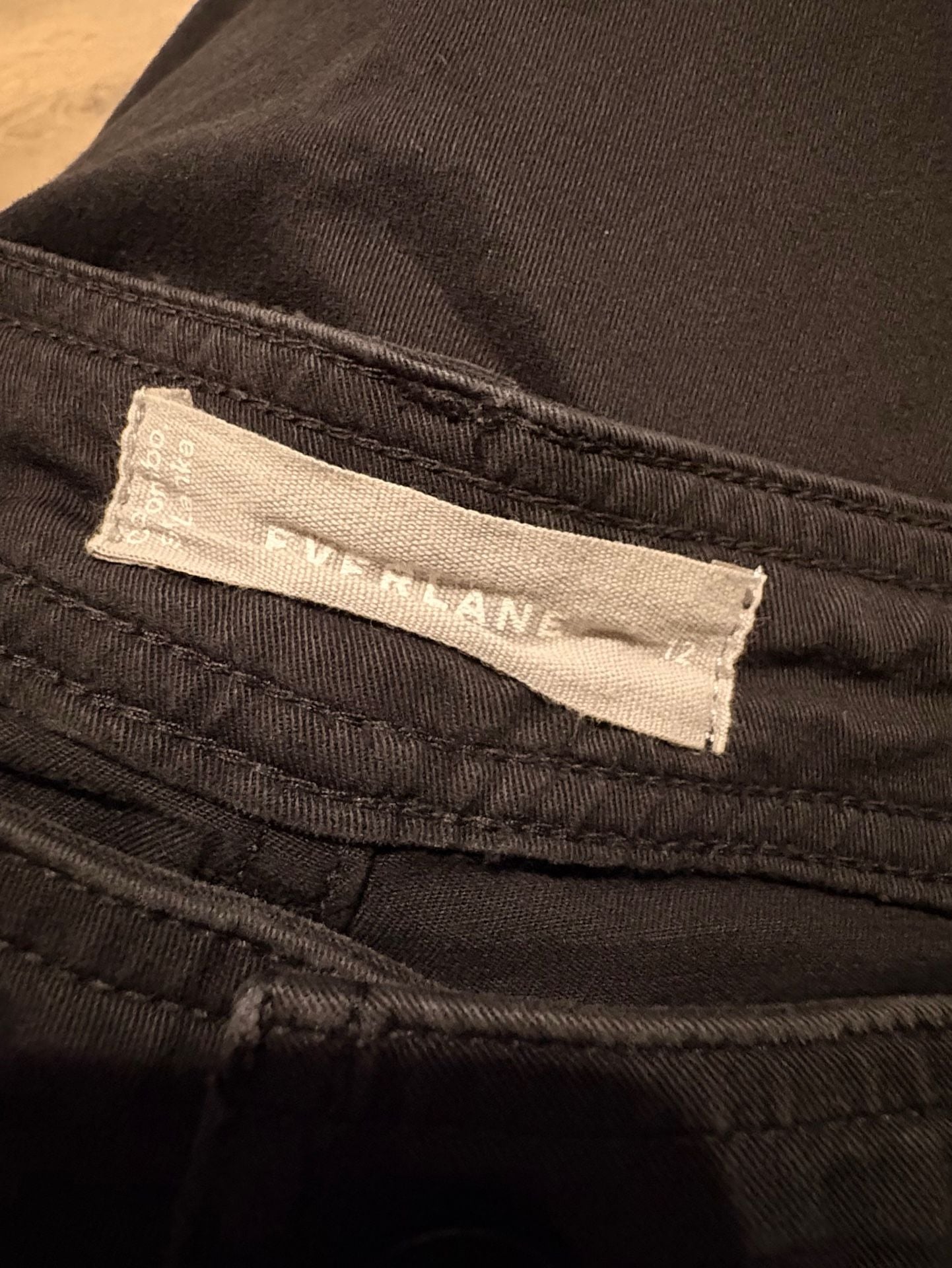 Everlane Wide Leg Trousers Size 12 Black Cotton Crop Pants 3