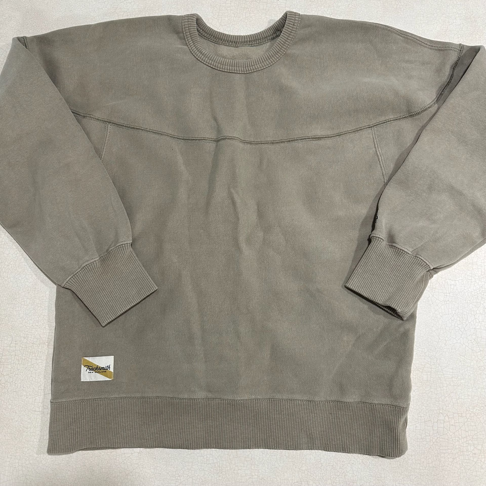 Tracksmith Trackhouse Beige Crewneck Sweatshirt, Women's Small, Running 2