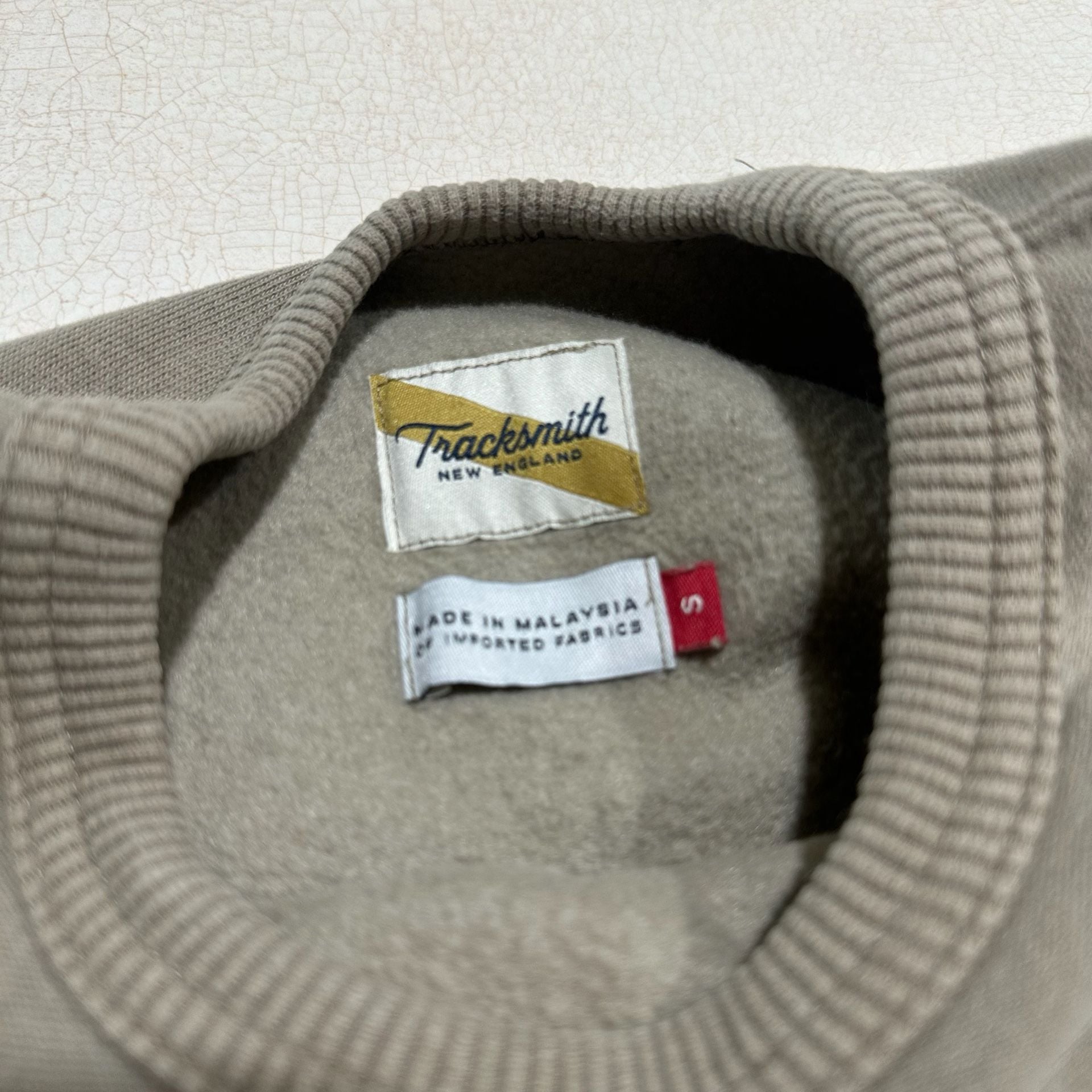 Tracksmith Trackhouse Beige Crewneck Sweatshirt, Women's Small, Running 5