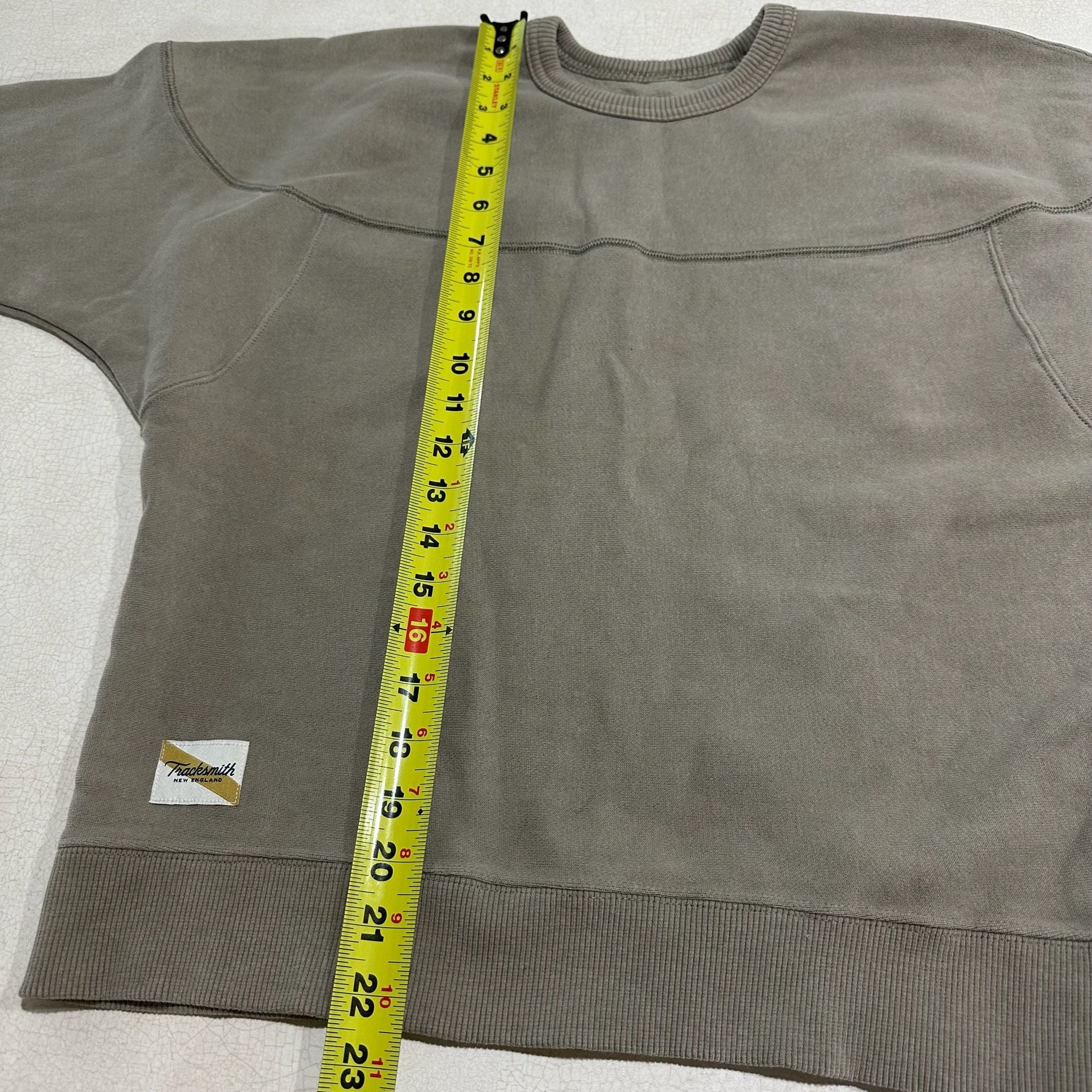 Tracksmith Trackhouse Beige Crewneck Sweatshirt, Women's Small, Running 11
