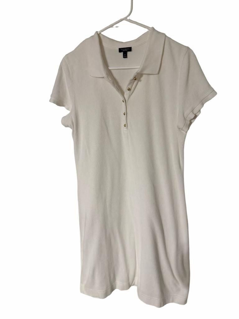Talbots Polo Dress Size M White 2