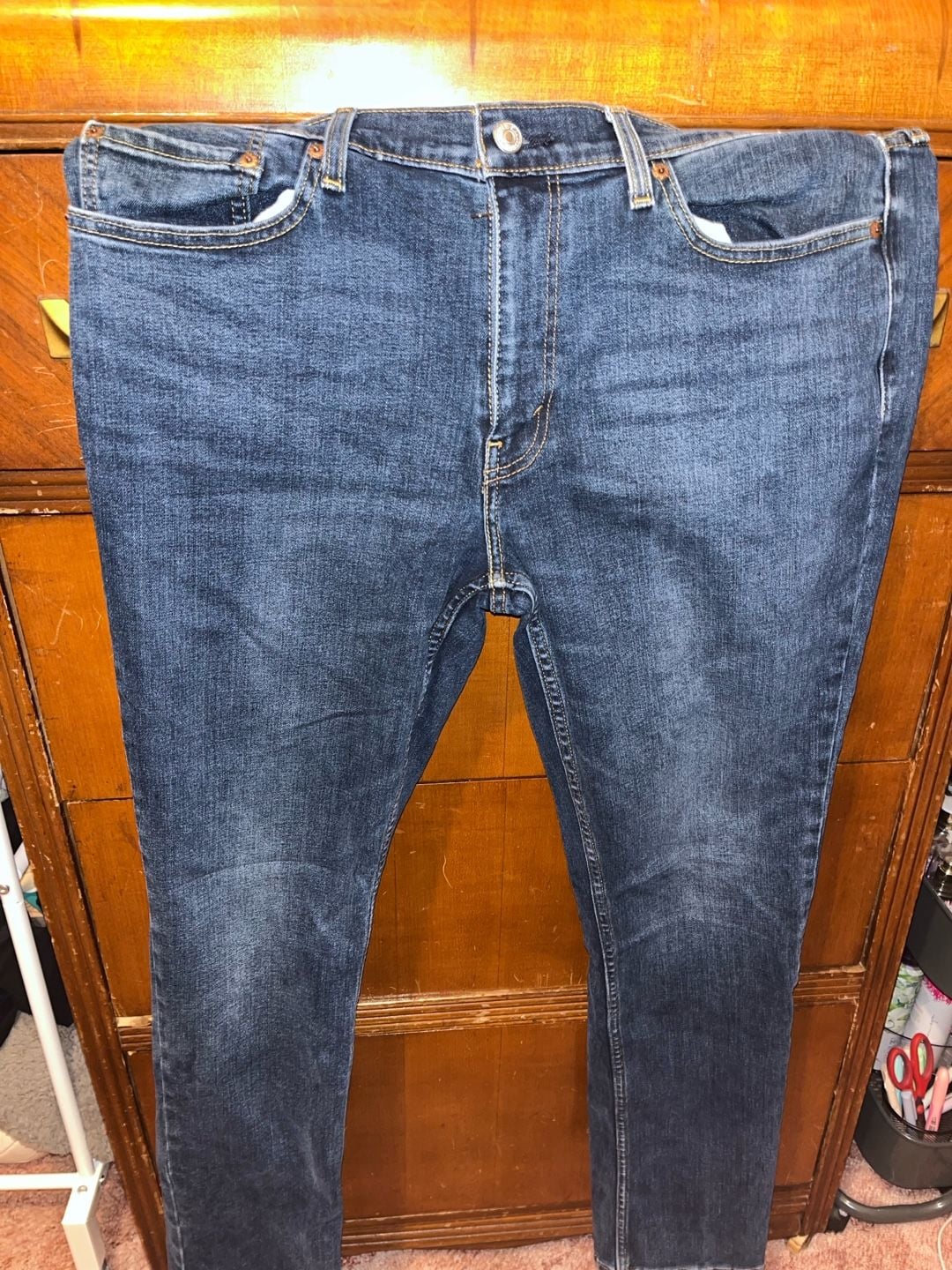 Levi's 513 Slim Straight Jeans Size 36x32 Blue Denim 2