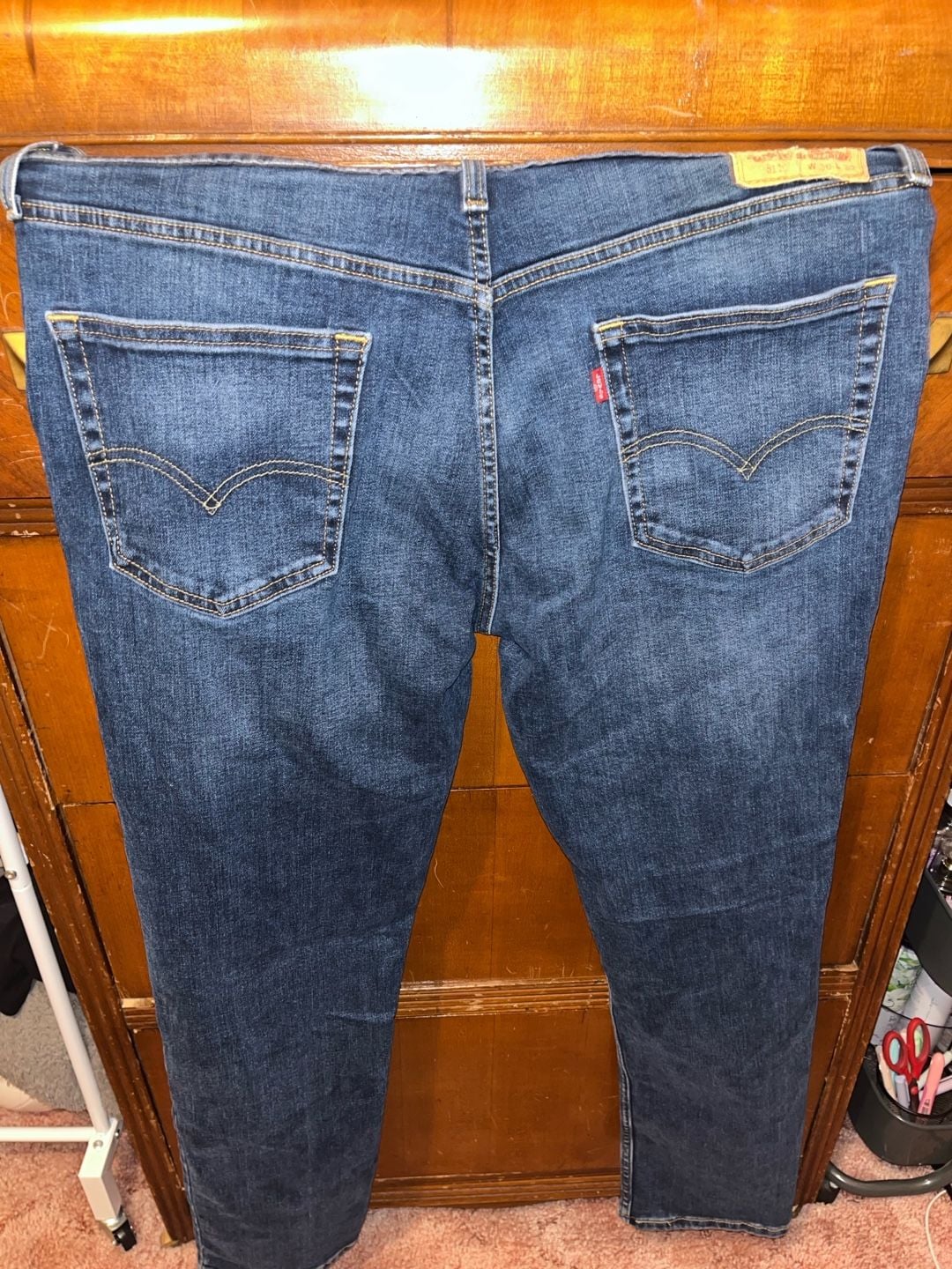Levi's 513 Slim Straight Jeans Size 36x32 Blue Denim 3