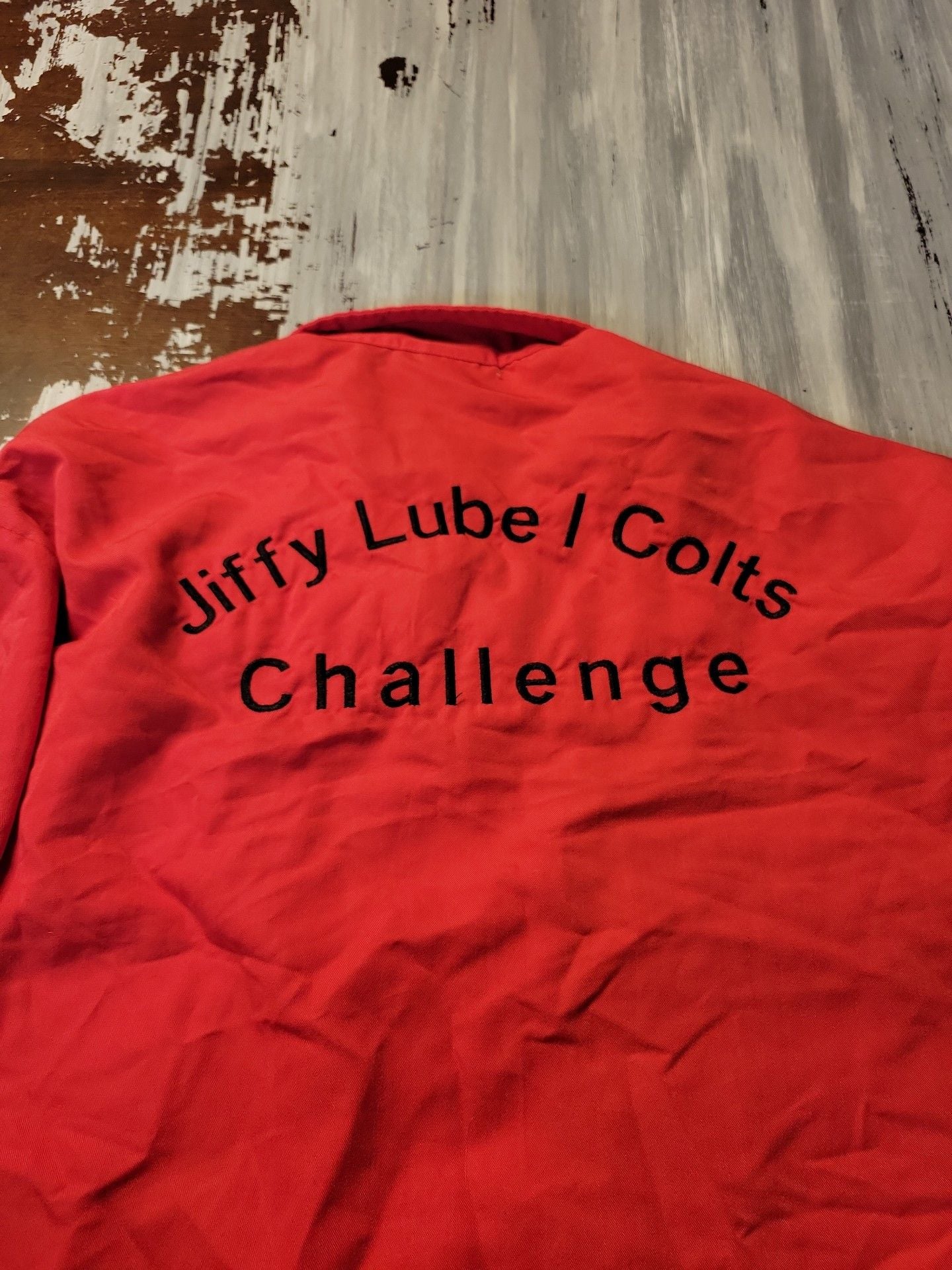 Jiffy Lube Colts Challenge Bowling Shirt Black Red Promotional Patches 7