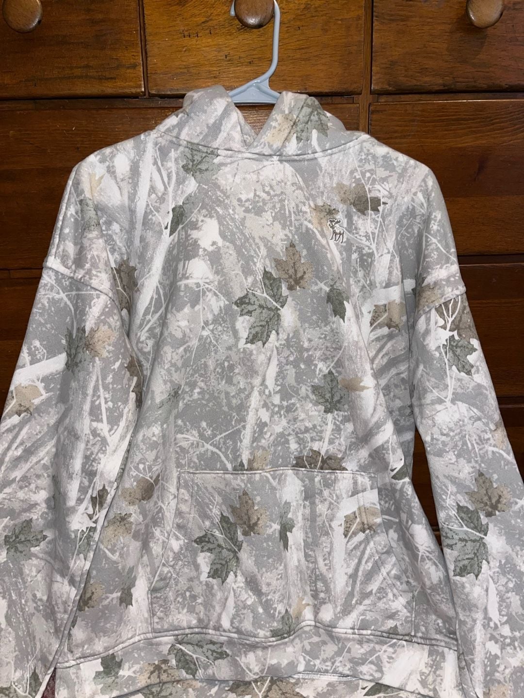 abercrombie kids A&F Essentials Hoodie Size 17/18 White Camo 2