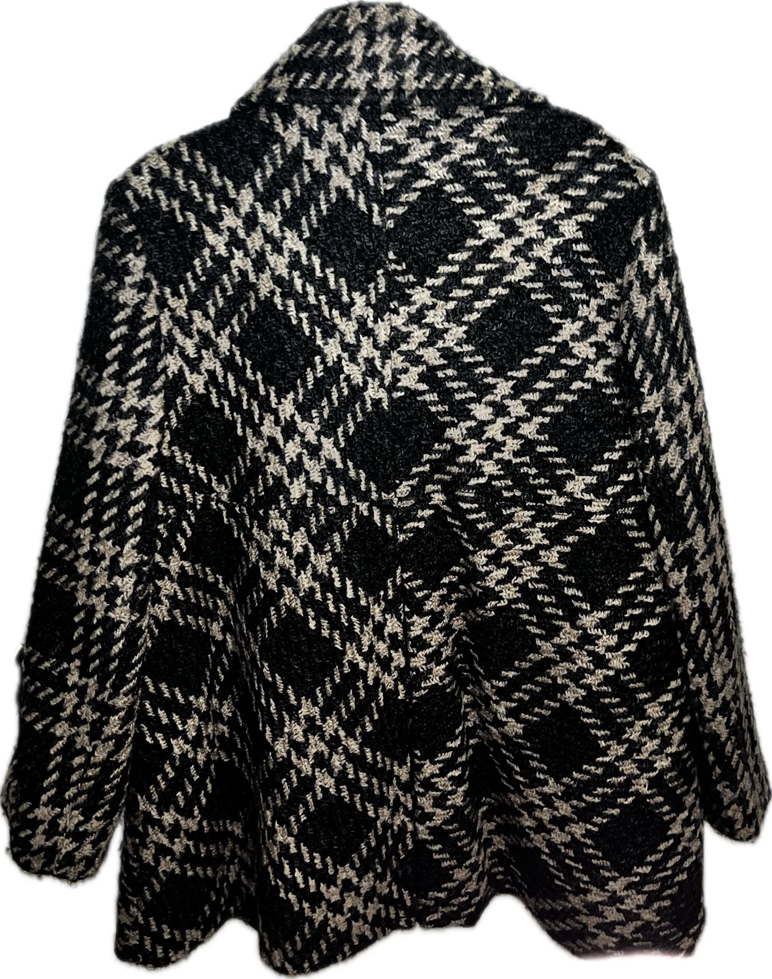 Mackintosh New England Wool Blend Plaid Jacket Size XL Black Cream 3