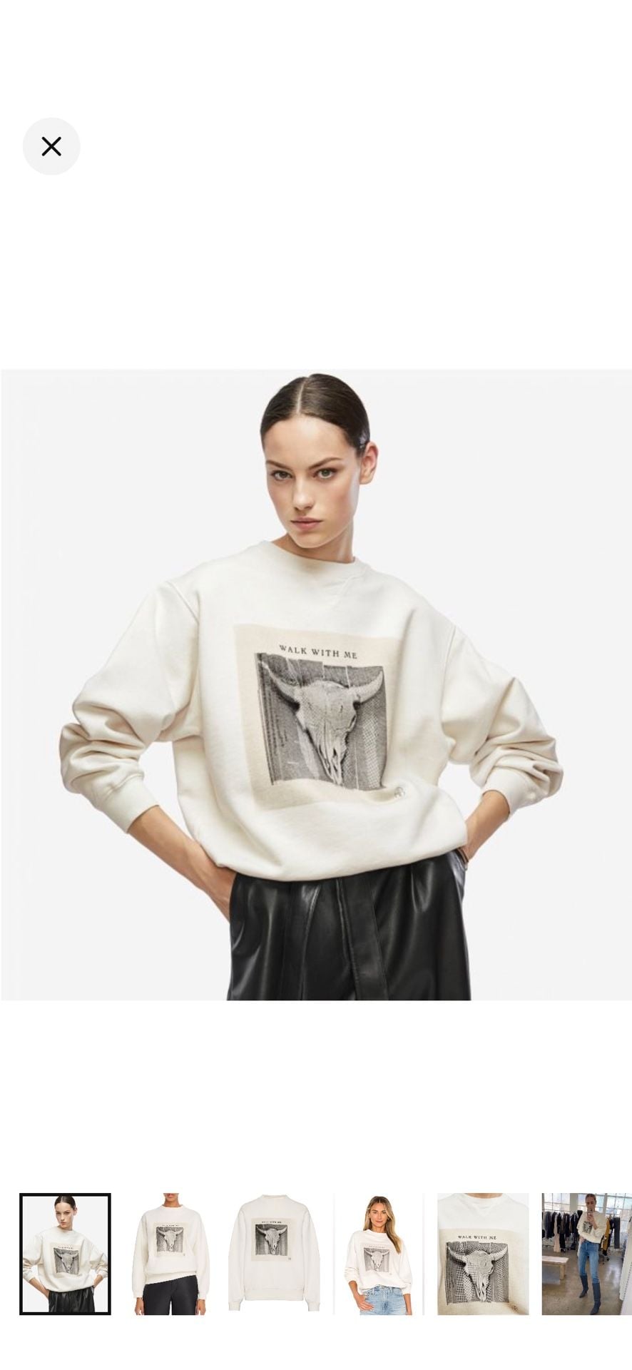 Anine Bing Ramona Walk With Me Sweatshirt White 2