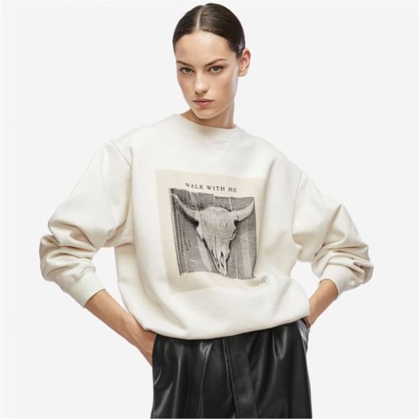 Anine Bing Ramona Walk With Me Sweatshirt White