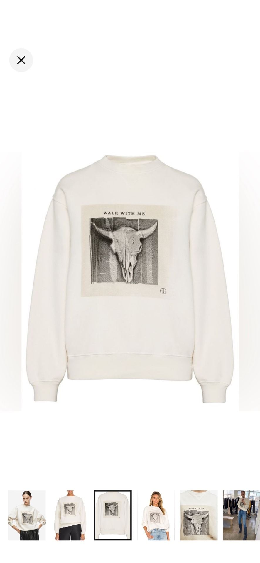 Anine Bing Ramona Walk With Me Sweatshirt White 4