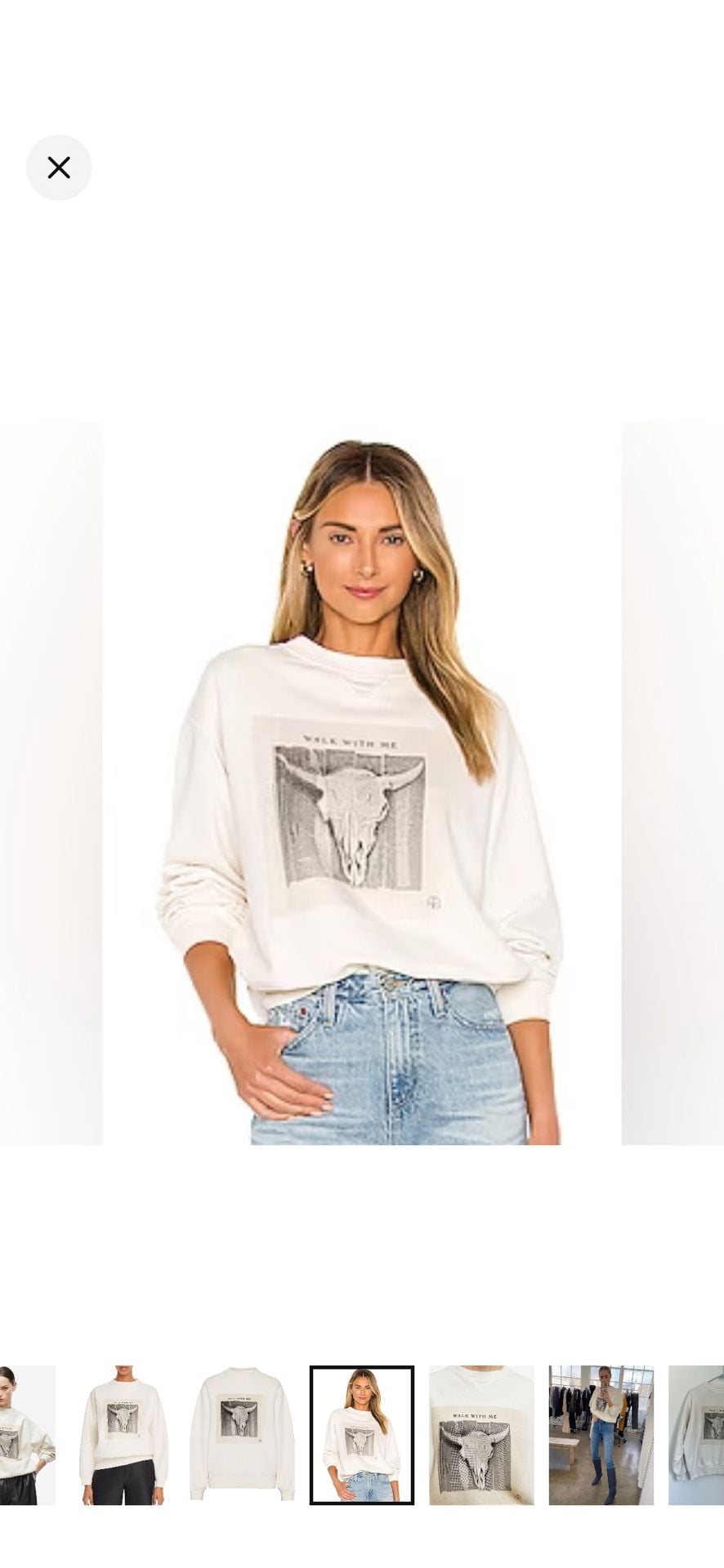 Anine Bing Ramona Walk With Me Sweatshirt White 5