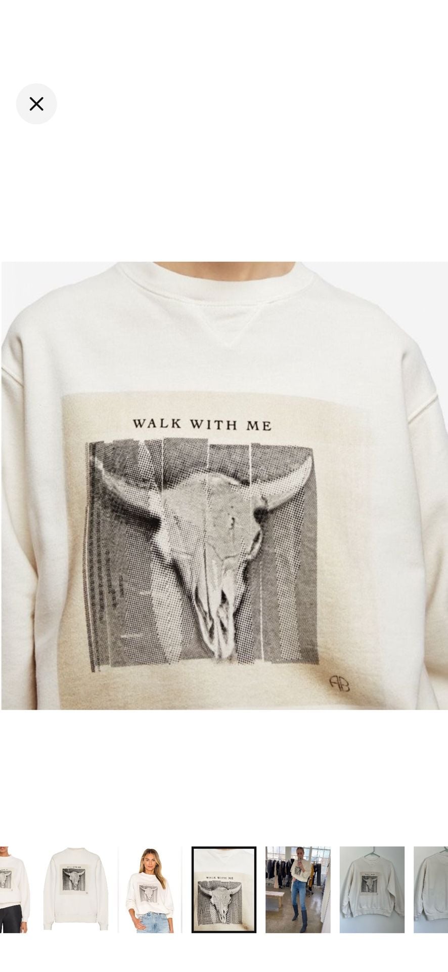 Anine Bing Ramona Walk With Me Sweatshirt White 6