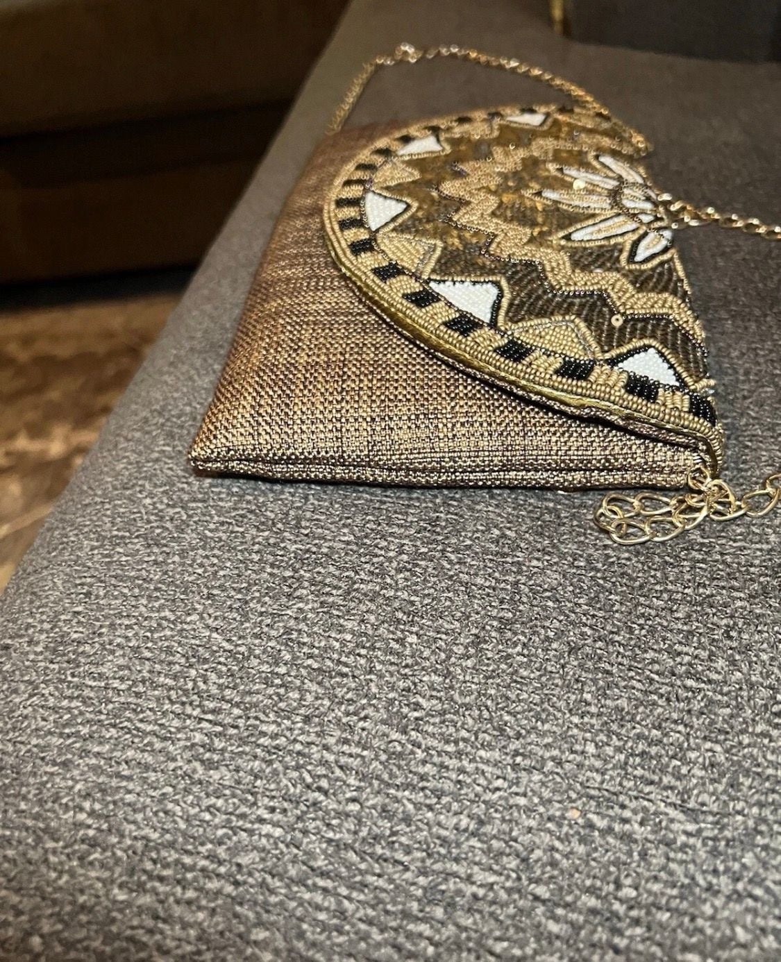 Fancy Party Clutch Hand Embroidered On Silk/Jute Material. 10