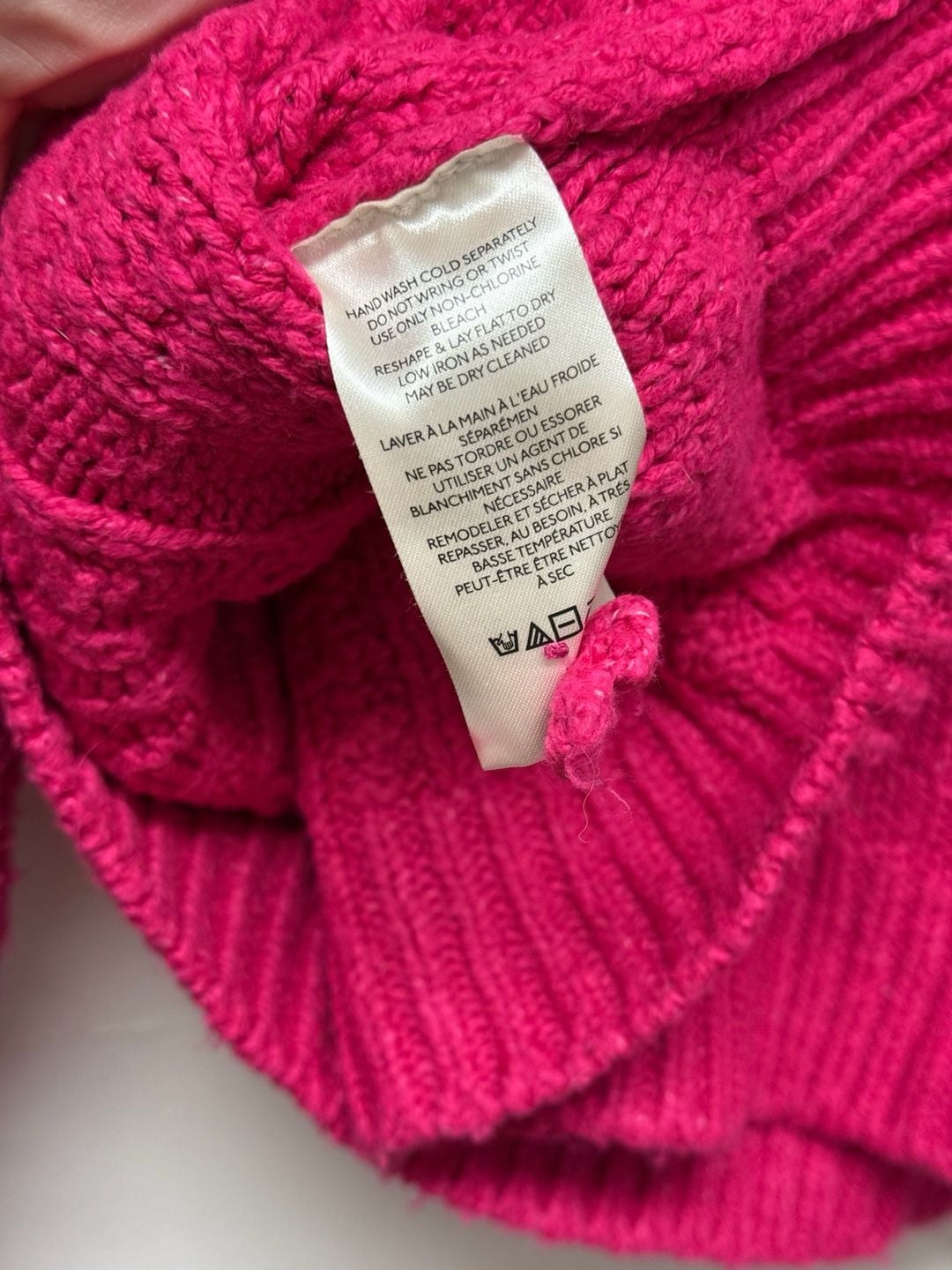 Anthropologie Pilcro Mock Neck Cable Knit Sweaterater Sz LG Pink 7