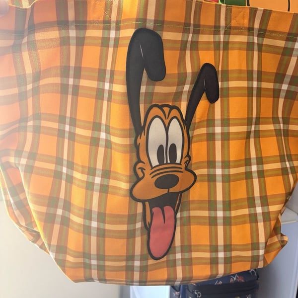 Loungefly Disney Pluto 95th Anniversary Plaid Canvas Tote Bag