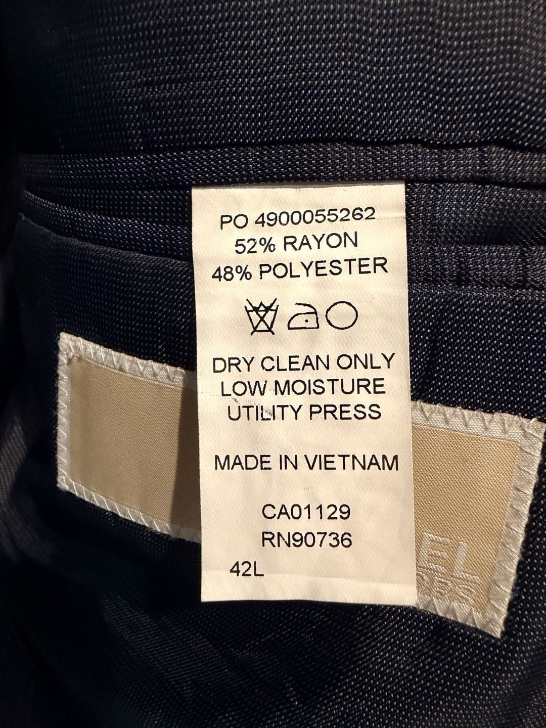 Michael Michael Kors Plaid Suit Jacket Size 42L Blue Rayon Polyester 5
