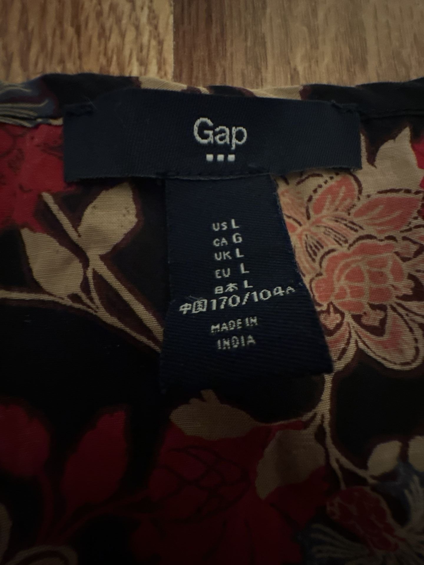 Gap Floral Button Front Tank Top Size L Black Red 7