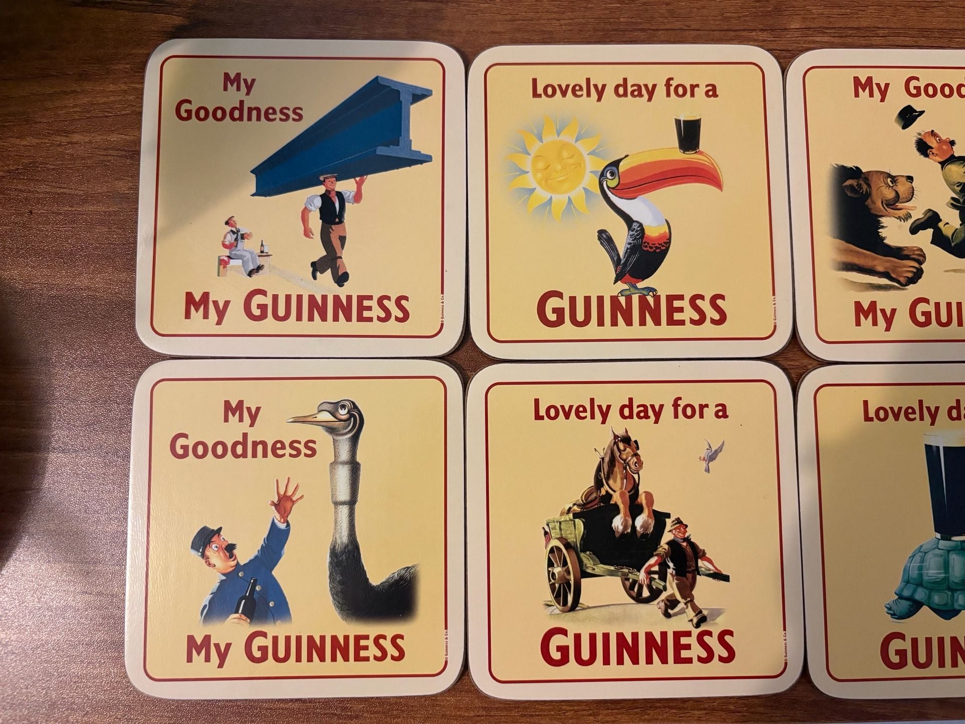 Guinness Vintage Poster Art Cork Coasters Set of 6 Barware 2