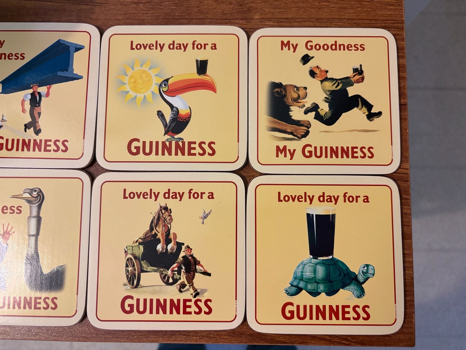 Guinness Vintage Poster Art Cork Coasters Set of 6 Barware 3