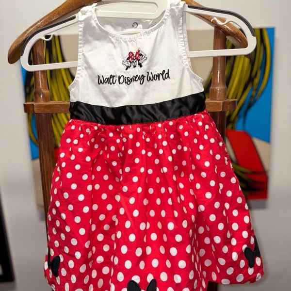 Disney Minnie Mouse Dress Size 3T Walt Disney World Polka Dot