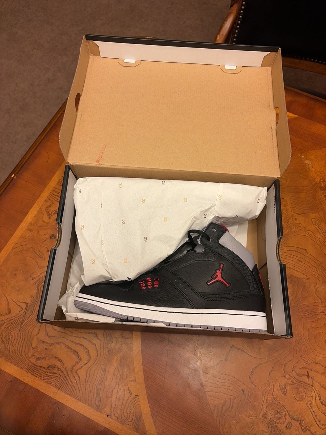 Jordan Jordan 1 Flight Size 10 Black Varsity Red-Cement Grey 2