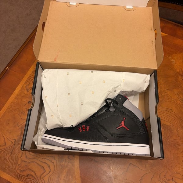 Jordan Jordan 1 Flight Size 10 Black Varsity Red-Cement Grey
