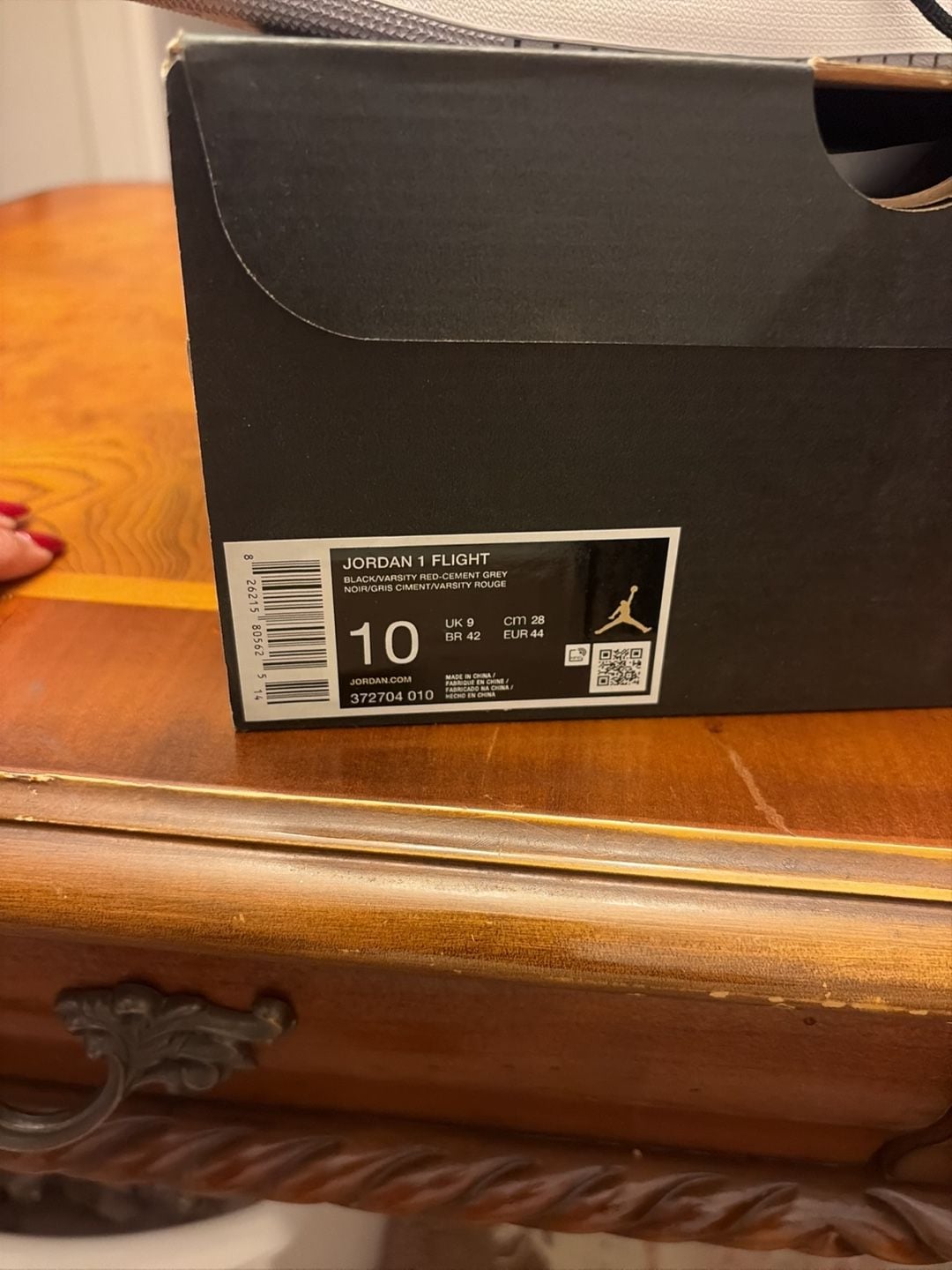 Jordan Jordan 1 Flight Size 10 Black Varsity Red-Cement Grey 7