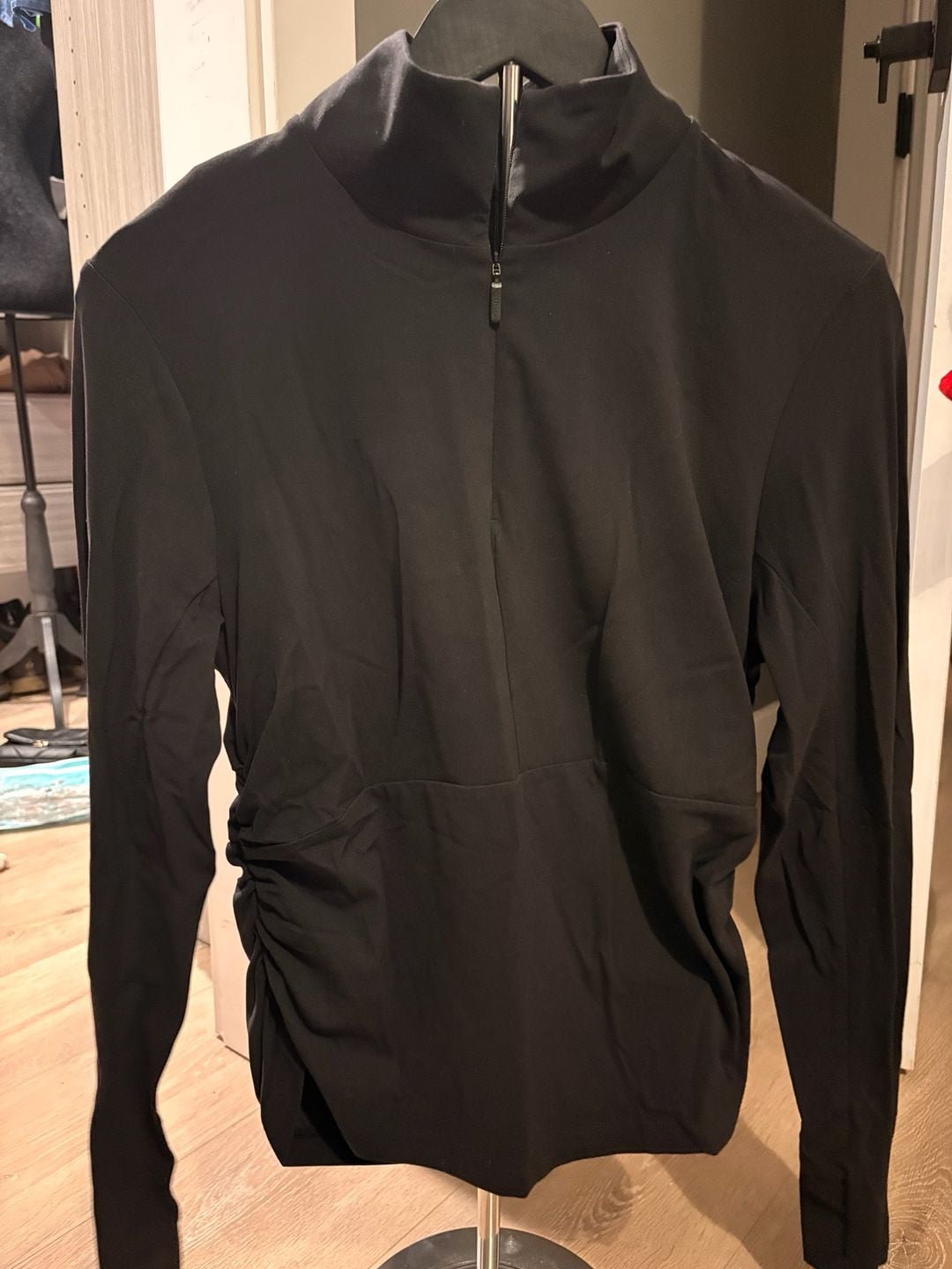 Athleta Transcend Half Zip Size L Black Pullover Top 2