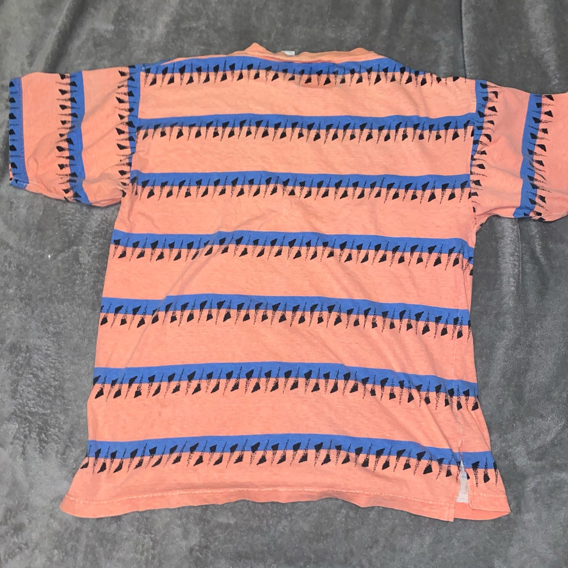 Santana T-Shirt Size M Vintage 90s Neon Striped Graphic 4