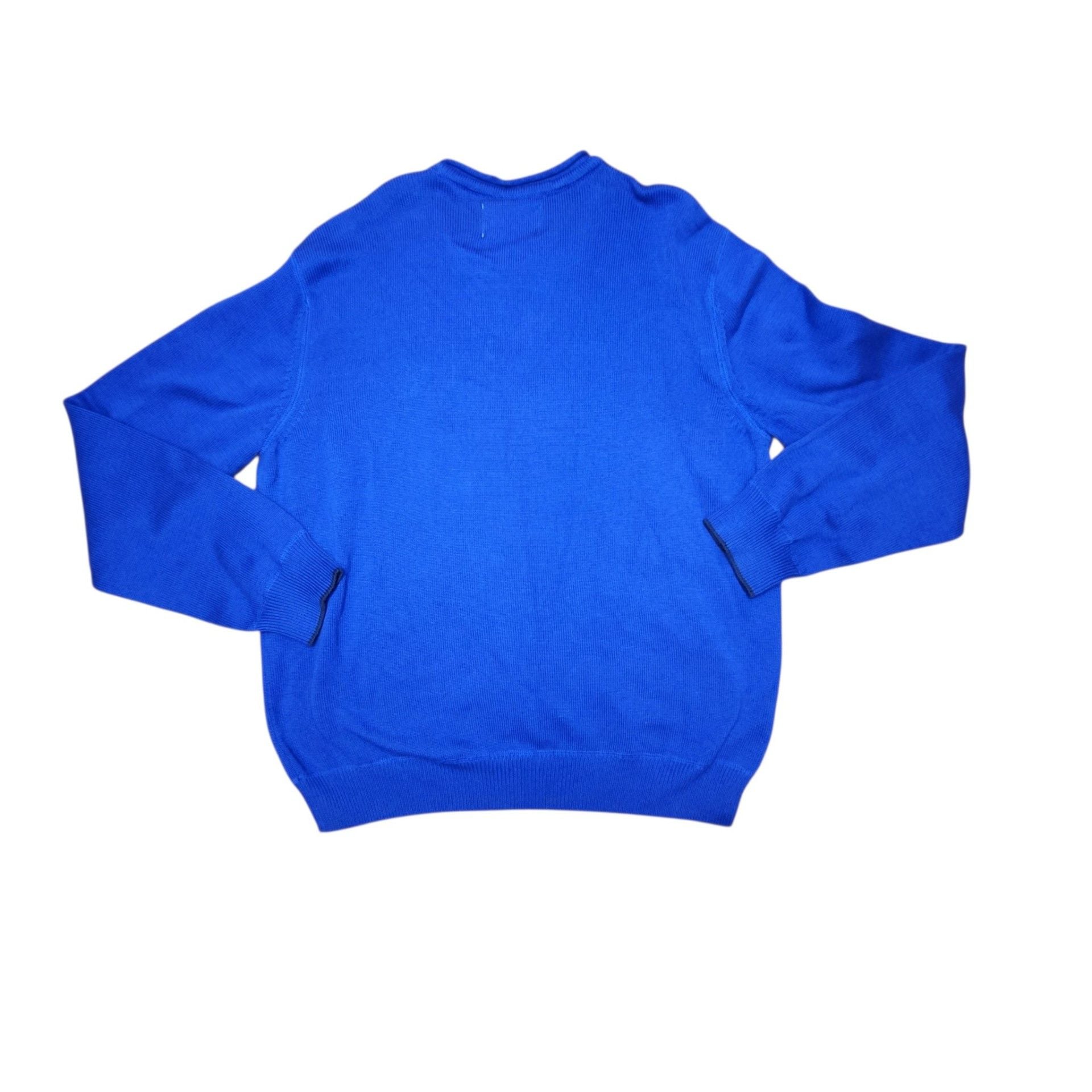 Stafford Prep Cotton Crewneck Sweater Size L Blue Long Sleeve Pullover 9