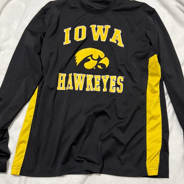 Iowa Hawkeyes Long Sleeve Athletic Shirt Black Yellow