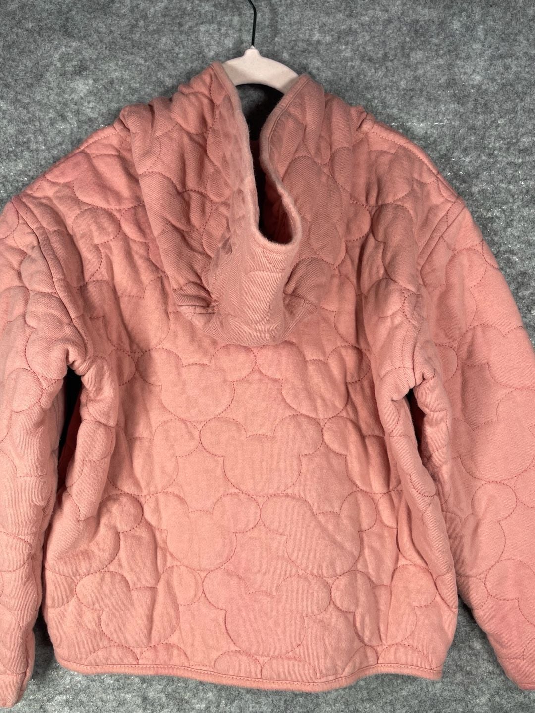 Disney Mickey and Minnie Mouse Quilted Hooded Full Zip Jacket Size 7/8 Pink 7