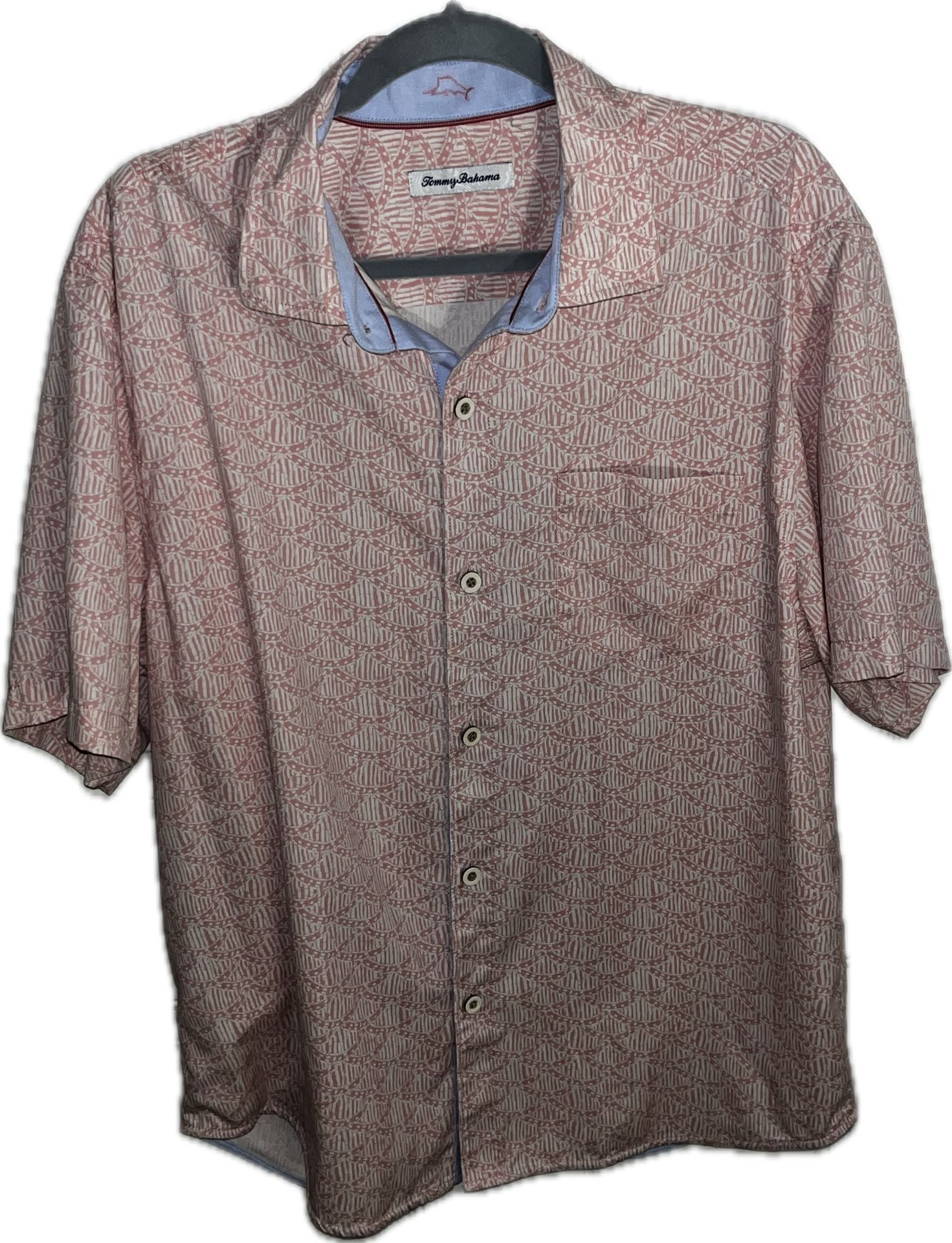 Tommy Bahama Island Zone Short Sleeve Shirt Pink Silk Blend 2