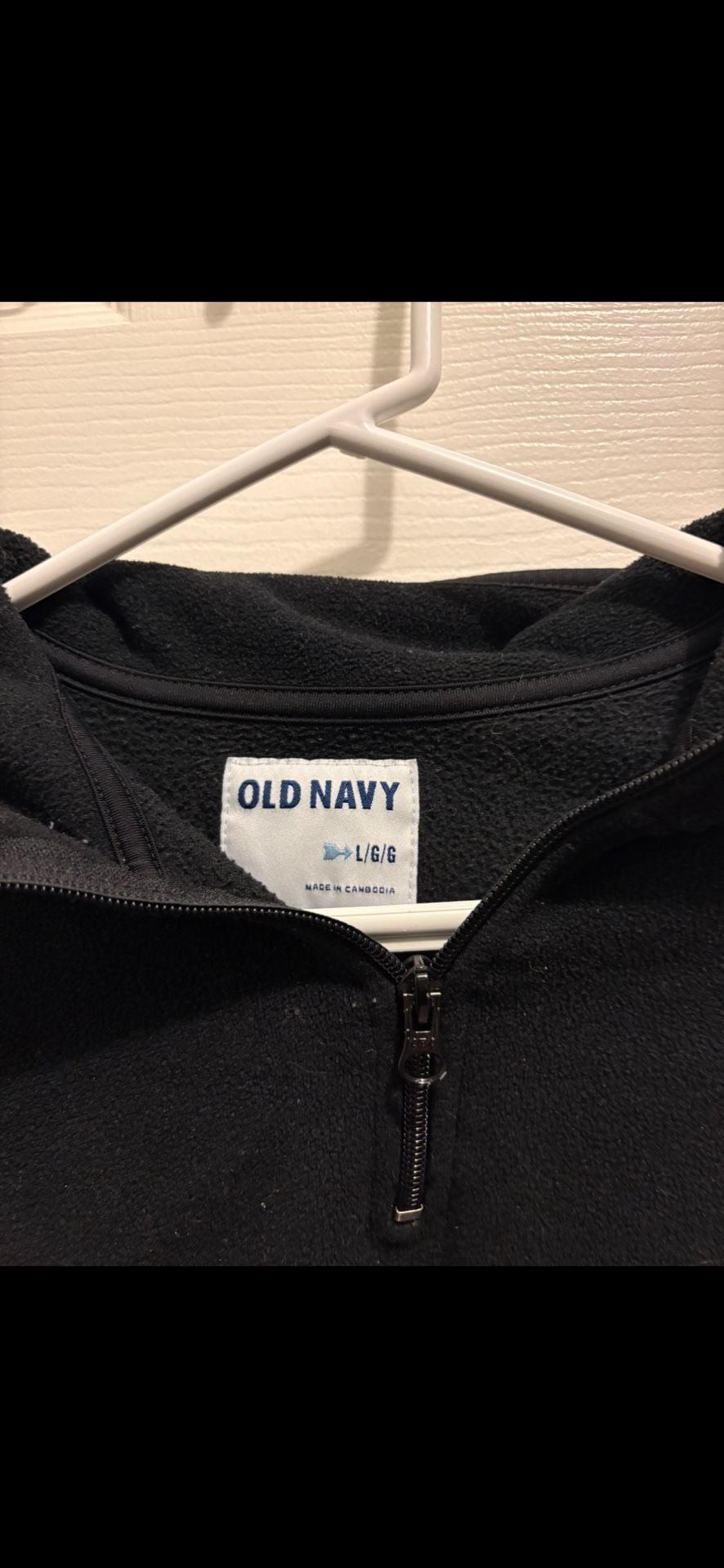 Old Navy Fleece Half Zip Pullover Size L Black 3