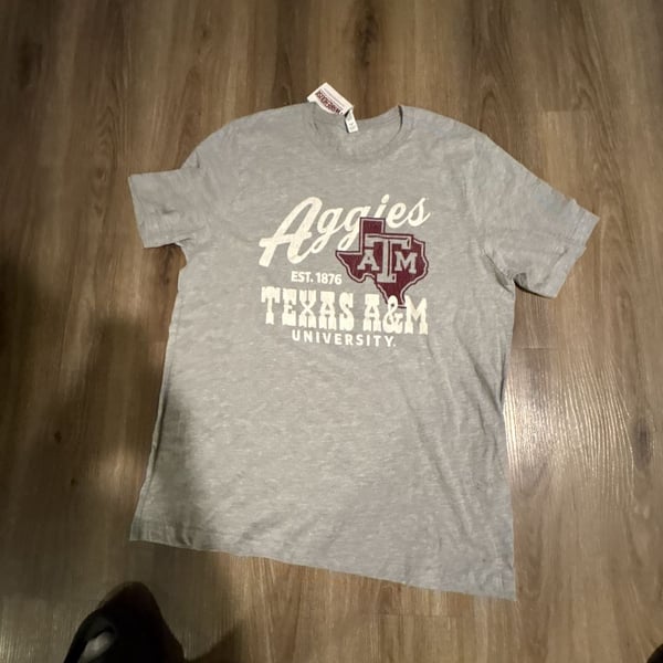 Bella Canvas Texas A&M University T-Shirt Size XL Gray