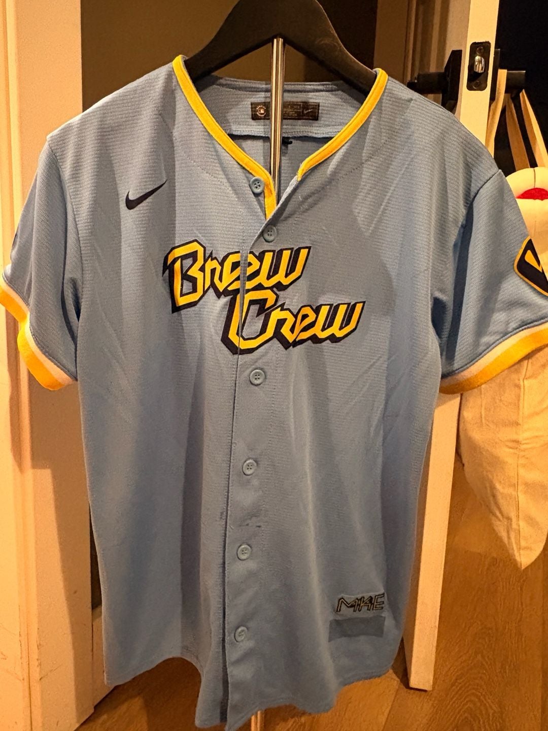 Nike Milwaukee Brewers City Connect Baseball Jersey Light Blue juniors/kids 2